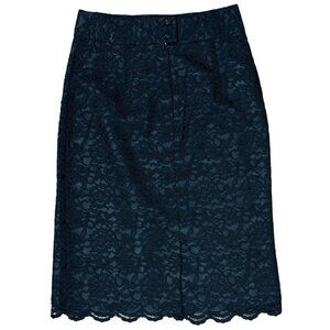 NWOT Banana Republic Size 8 Woman Black Lace Pencil Skirt With Lining Elegant